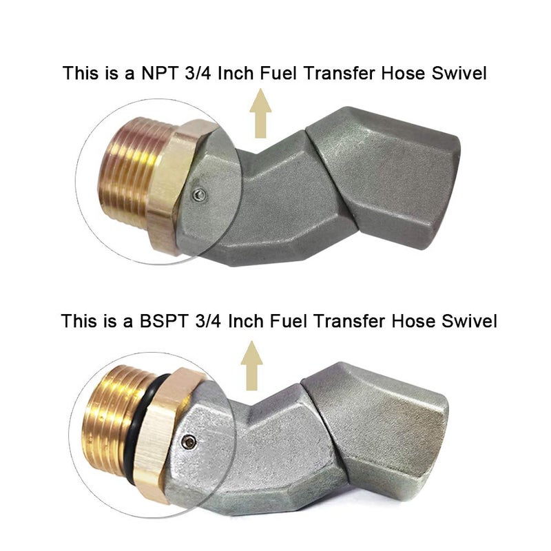 YIENAKFUN 3/4 Inch NPT Fuel Hose Swivel 360 Rotating Connector for Fuel Nozzle Multi Plane Fuel Plane Swivel - Image 2
